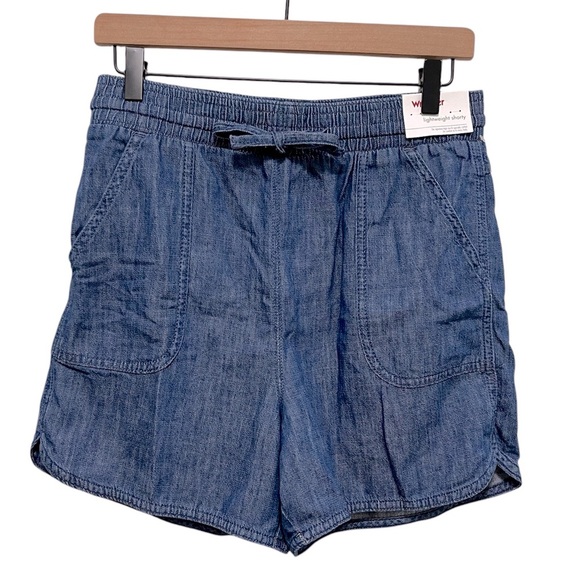 WRANGLER Lightweight Shorty Chambray Bareback Drawstring Pull On Shorts XS - Picture 1 of 9